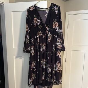 Floral Black Dress